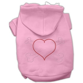 Black Mirage Pet Products Heart and Crossbones Hoodies X-Large//Size 16